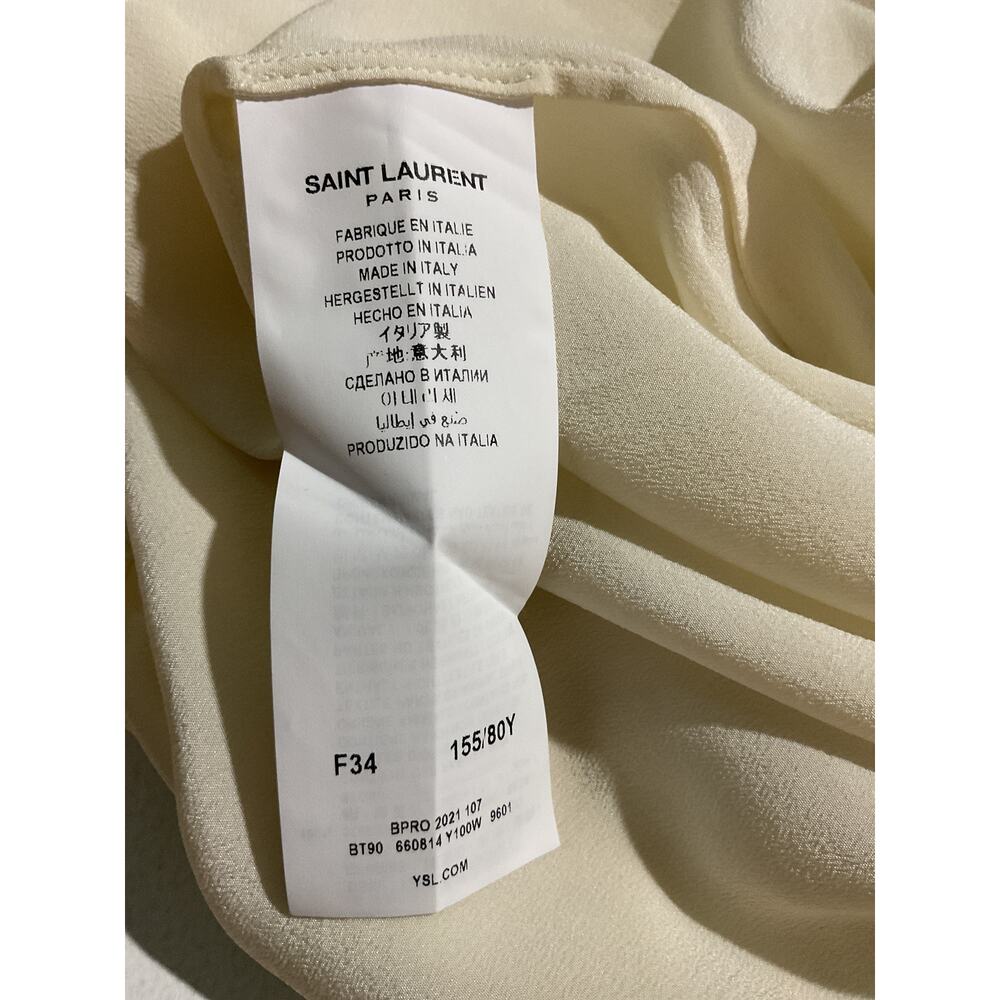 Saint Laurent Luxe Cream Button Front Blouse Size FR 34 / US 2 - Picture 5 of 6